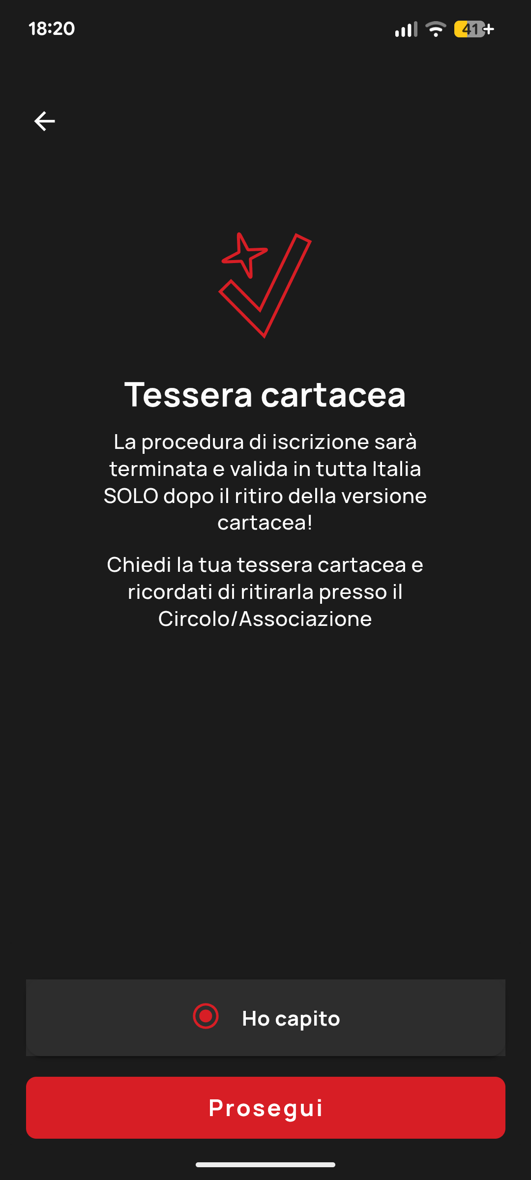 Tesseramento ARCI - passo 5